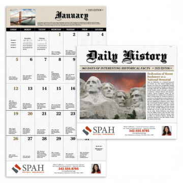 Daily History Wall Calendar - Stapled